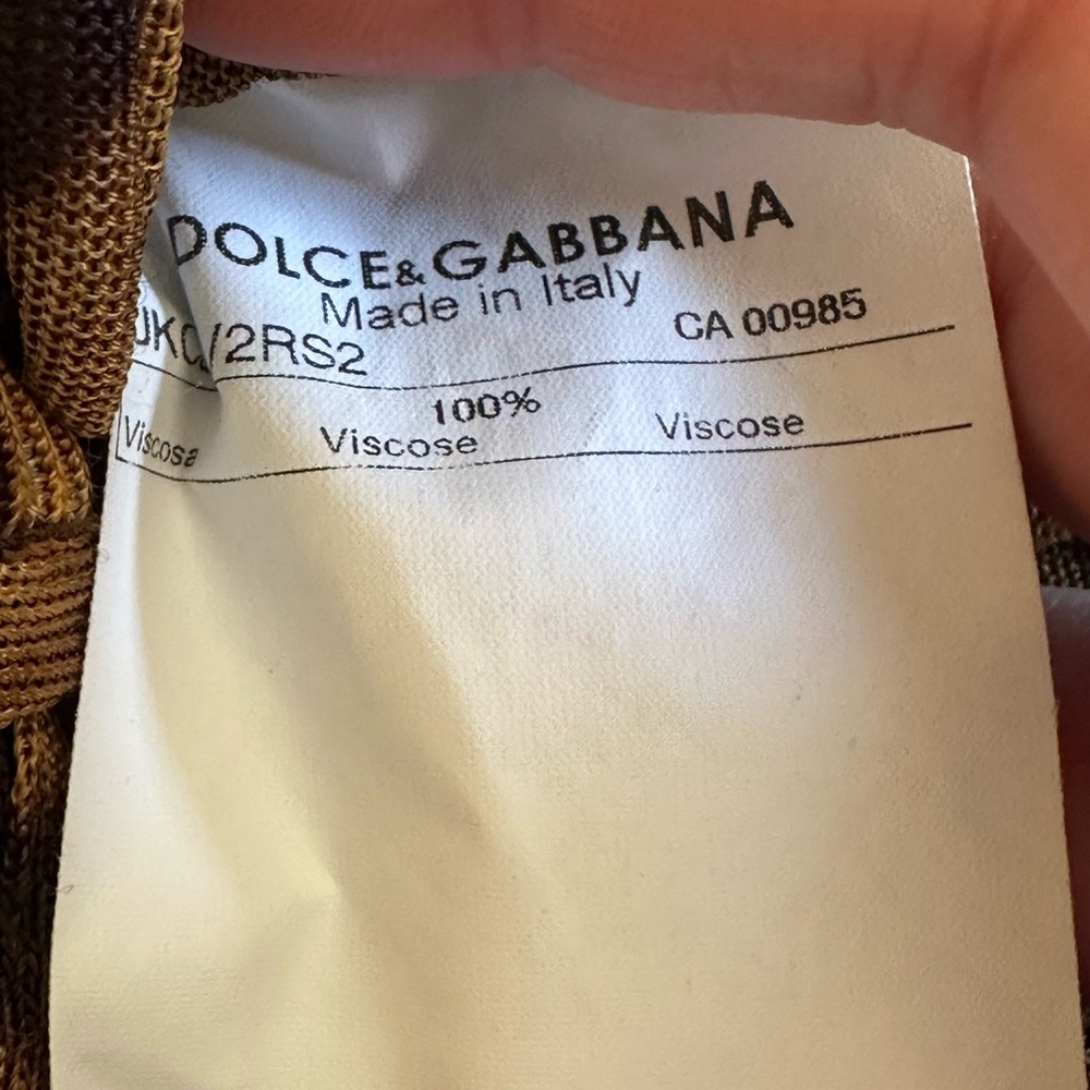 Never worn Dolce and Gabbana animal print silk wrap sweater. Light weight. S - Picture 7 of 8